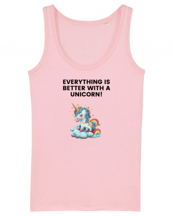 Unicorn dragut mesaj Everything is better with a unicorn!, design 1 Cotton Pink