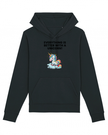 Unicorn dragut mesaj Everything is better with a unicorn!, design 1 Black