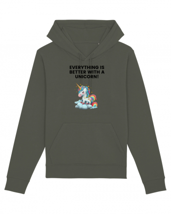 Unicorn dragut mesaj Everything is better with a unicorn!, design 1 Khaki