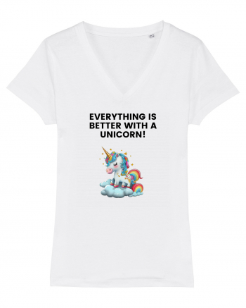 Unicorn dragut mesaj Everything is better with a unicorn!, design 1 White