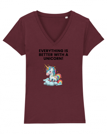 Unicorn dragut mesaj Everything is better with a unicorn!, design 1 Burgundy