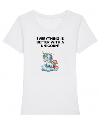 Unicorn dragut mesaj Everything is better with a unicorn!, design 1 White