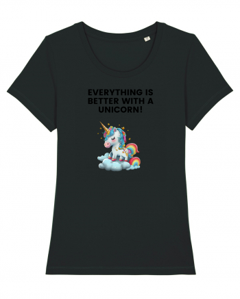 Unicorn dragut mesaj Everything is better with a unicorn!, design 1 Black
