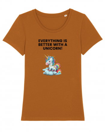 Unicorn dragut mesaj Everything is better with a unicorn!, design 1 Roasted Orange