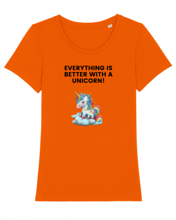 Unicorn dragut mesaj Everything is better with a unicorn!, design 1 Bright Orange