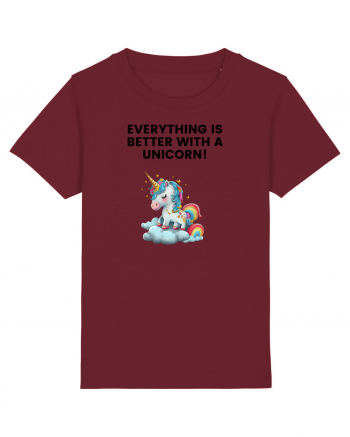Unicorn dragut mesaj Everything is better with a unicorn!, design 1 Burgundy