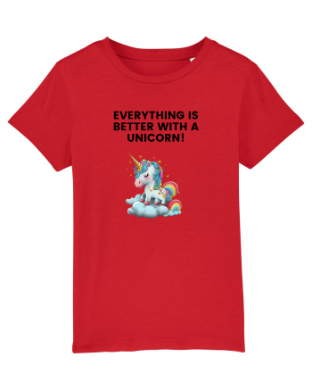 Unicorn dragut mesaj Everything is better with a unicorn!, design 1 Red