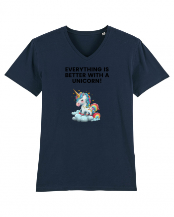 Unicorn dragut mesaj Everything is better with a unicorn!, design 1 French Navy