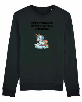 Unicorn dragut mesaj Everything is better with a unicorn!, design 1 Black
