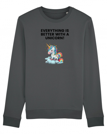 Unicorn dragut mesaj Everything is better with a unicorn!, design 1 Anthracite