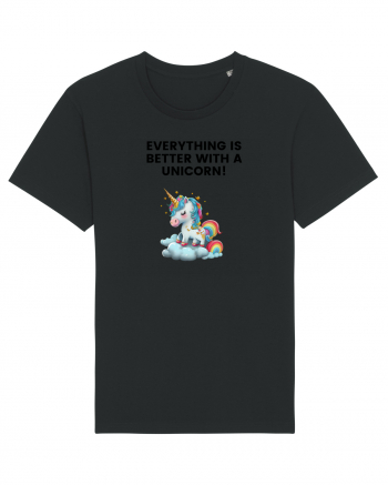 Unicorn dragut mesaj Everything is better with a unicorn!, design 1 Black