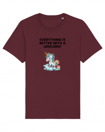 Unicorn dragut mesaj Everything is better with a unicorn!, design 1 Burgundy