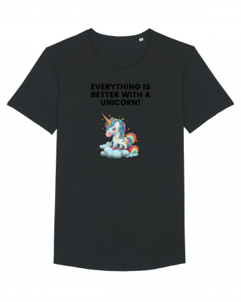 Unicorn dragut mesaj Everything is better with a unicorn!, design 1 Black