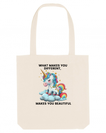 Unicorn mesaj What makes you different, makes you beautiful, design 1 Natural