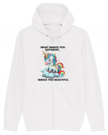 Unicorn mesaj What makes you different, makes you beautiful, design 1 White
