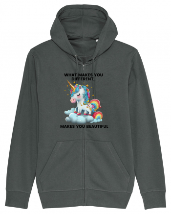 Unicorn mesaj What makes you different, makes you beautiful, design 1 Anthracite