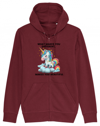 Unicorn mesaj What makes you different, makes you beautiful, design 1 Burgundy