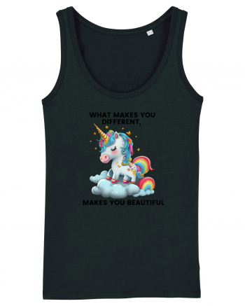 Unicorn mesaj What makes you different, makes you beautiful, design 1 Black