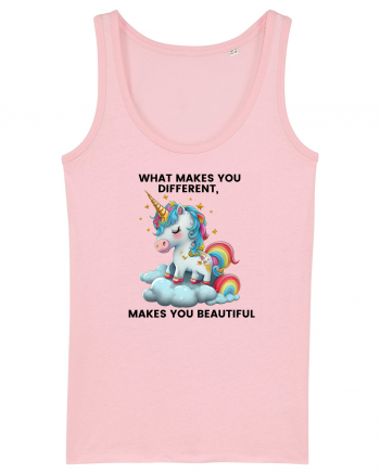 Unicorn mesaj What makes you different, makes you beautiful, design 1 Cotton Pink
