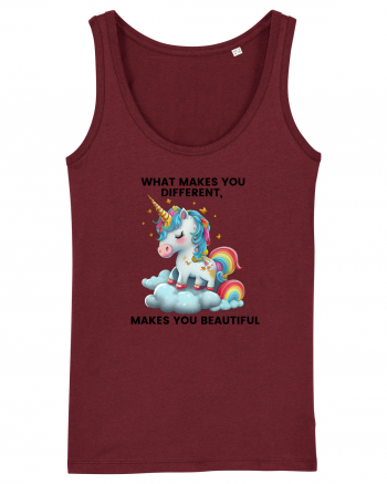 Unicorn mesaj What makes you different, makes you beautiful, design 1 Burgundy