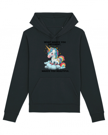 Unicorn mesaj What makes you different, makes you beautiful, design 1 Black