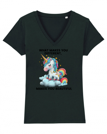 Unicorn mesaj What makes you different, makes you beautiful, design 1 Black