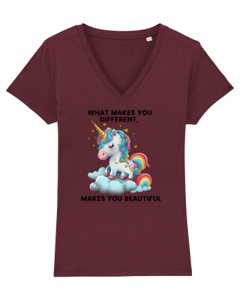 Unicorn mesaj What makes you different, makes you beautiful, design 1 Burgundy