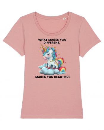 Unicorn mesaj What makes you different, makes you beautiful, design 1 Canyon Pink