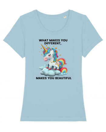 Unicorn mesaj What makes you different, makes you beautiful, design 1 Sky Blue
