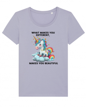 Unicorn mesaj What makes you different, makes you beautiful, design 1 Lavender