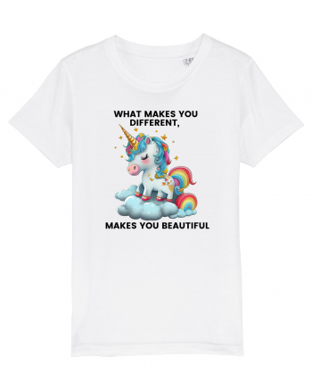 Unicorn mesaj What makes you different, makes you beautiful, design 1 White