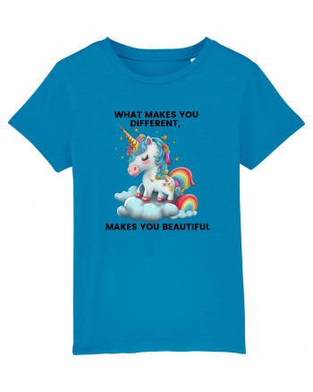 Unicorn mesaj What makes you different, makes you beautiful, design 1 Azur