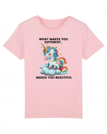 Unicorn mesaj What makes you different, makes you beautiful, design 1 Cotton Pink