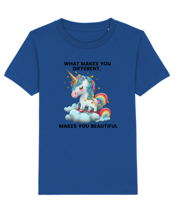 Unicorn mesaj What makes you different, makes you beautiful, design 1 Majorelle Blue