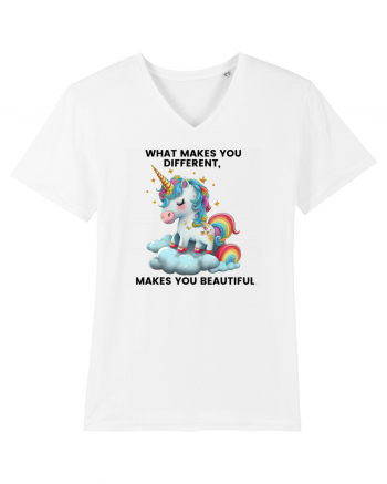 Unicorn mesaj What makes you different, makes you beautiful, design 1 White