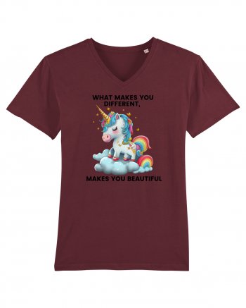 Unicorn mesaj What makes you different, makes you beautiful, design 1 Burgundy