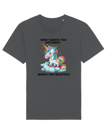 Unicorn mesaj What makes you different, makes you beautiful, design 1 Anthracite