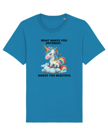 Unicorn mesaj What makes you different, makes you beautiful, design 1 Azur