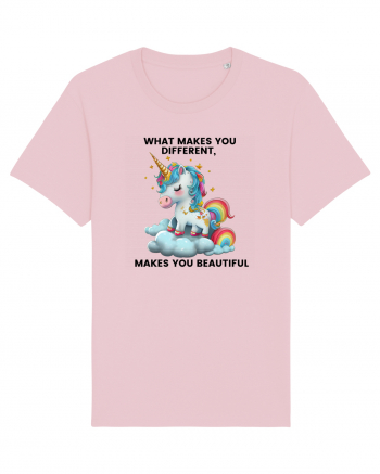 Unicorn mesaj What makes you different, makes you beautiful, design 1 Cotton Pink