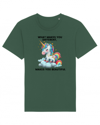 Unicorn mesaj What makes you different, makes you beautiful, design 1 Bottle Green