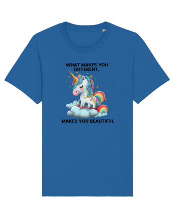 Unicorn mesaj What makes you different, makes you beautiful, design 1 Royal Blue