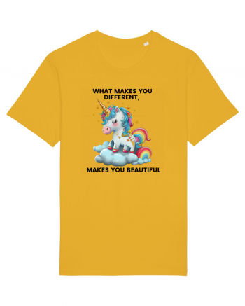 Unicorn mesaj What makes you different, makes you beautiful, design 1 Spectra Yellow