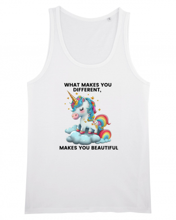 Unicorn mesaj What makes you different, makes you beautiful, design 1 White