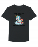 Unicorn mesaj What makes you different, makes you beautiful, design 1 Tricou mânecă scurtă guler larg Bărbat Skater