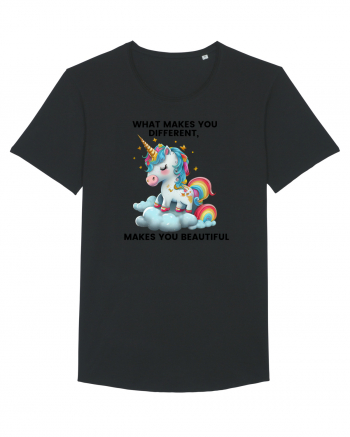 Unicorn mesaj What makes you different, makes you beautiful, design 1 Black