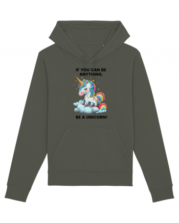 Unicorn dragut mesaj If you can be anything, be a unicorn, design 1 Khaki