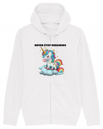 Unicorn dragut mesaj Never stop dreaming, design 1 White