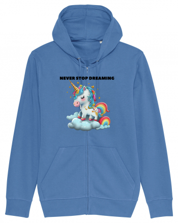 Unicorn dragut mesaj Never stop dreaming, design 1 Bright Blue