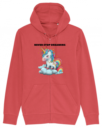 Unicorn dragut mesaj Never stop dreaming, design 1 Carmine Red