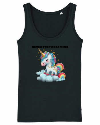 Unicorn dragut mesaj Never stop dreaming, design 1 Black